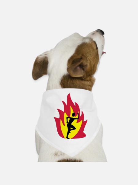 Runner flame - Dog Bandana - white
