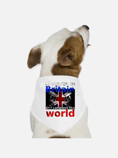 Britain - Dog Bandana - white - Front