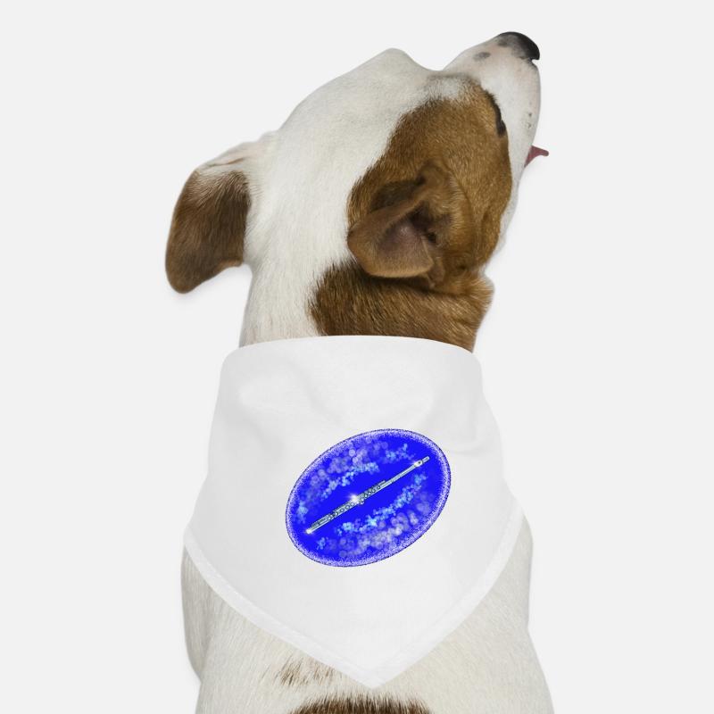 Querfloete 2 - Hunde-Bandana - Weiß