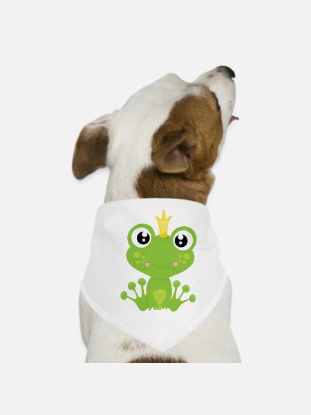 Frog King - Dog Bandana - white - Front
