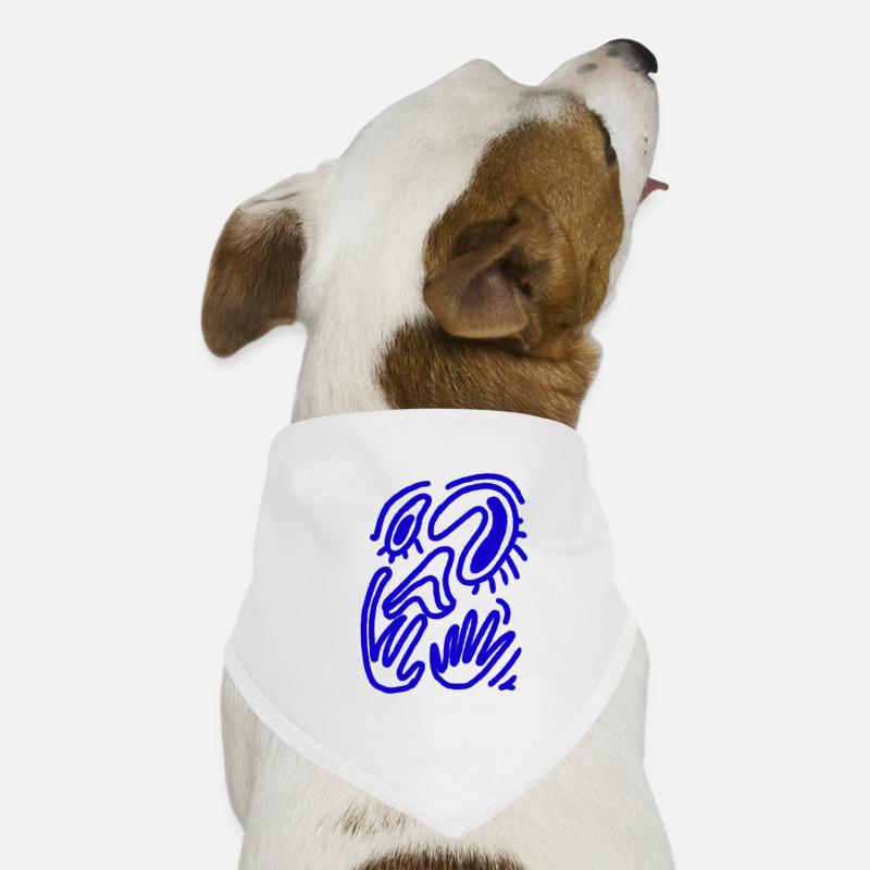 Abstract Face - Hunde-Bandana - Weiß