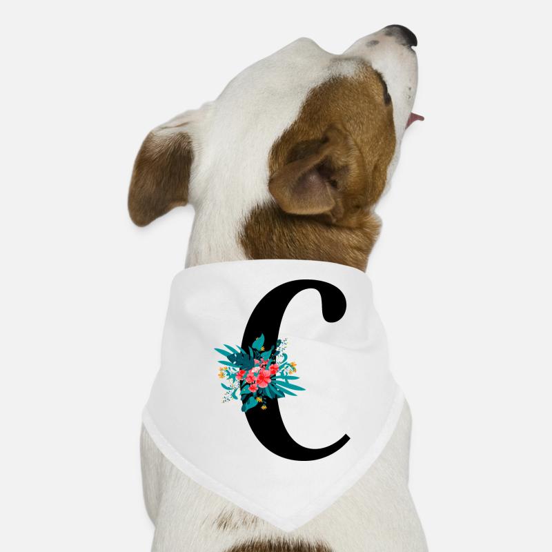 Buchstabe C blumig Hunde-Bandana