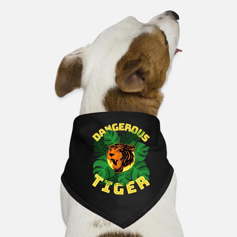 Dschungel Tiger gefährlich Tier Blätter Geschenk Hunde-Bandana