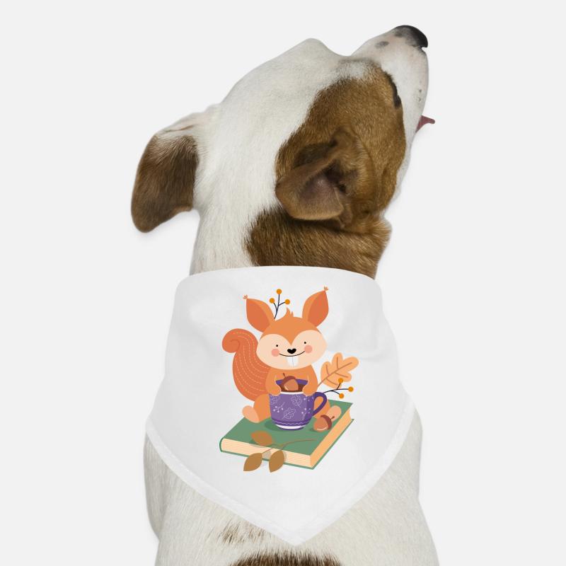 Squirrel with book and cocoa Dog Bandana