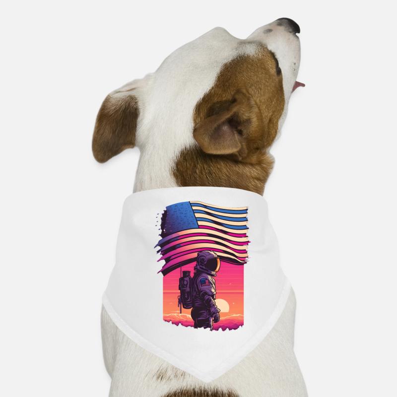 American synthwave Astronaut Dog Bandana