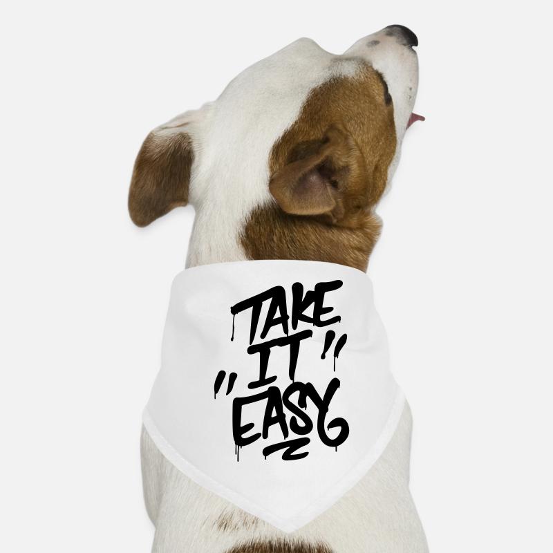 Lettrage graffiti TAKE IT EASY Bandana pour chien