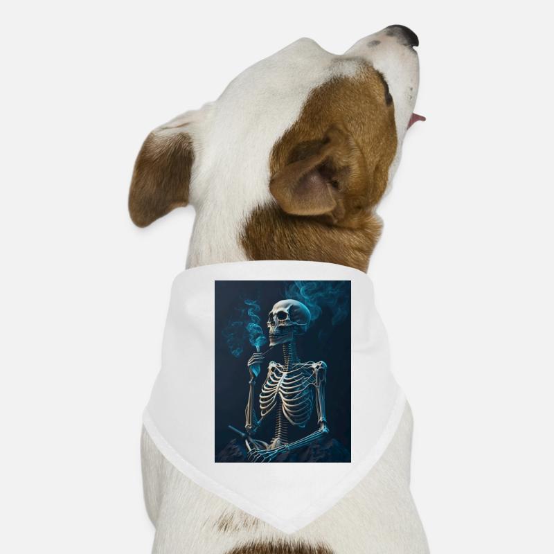 Skeleton smokes Dog Bandana