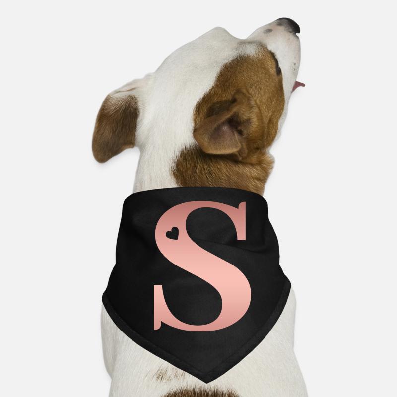 lettre S rose gold Bandana pour chien