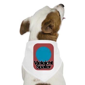 Abstraktes Farbenspiel mit Schriftzug - Hunde-Bandana - Weiß - Vorne
