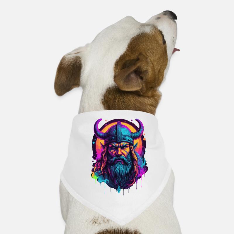 Farbenfroher Wikinger Hunde-Bandana