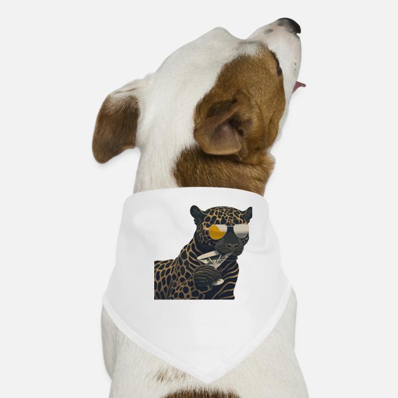 Léopard cool avec lunettes de soleil et verre Bandana pour chien