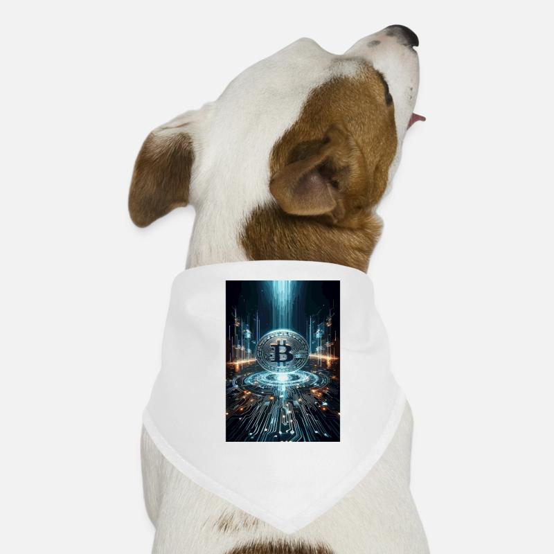 Futuristic Bitcoin Digital Artwork Dog Bandana