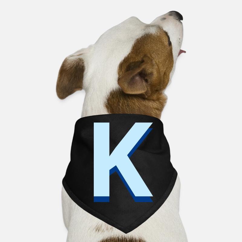 Pop und moderner blauer Buchstabe k Hunde-Bandana