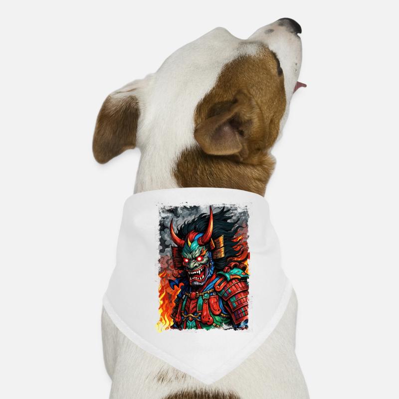 Devil Oni Mask Dog Bandana