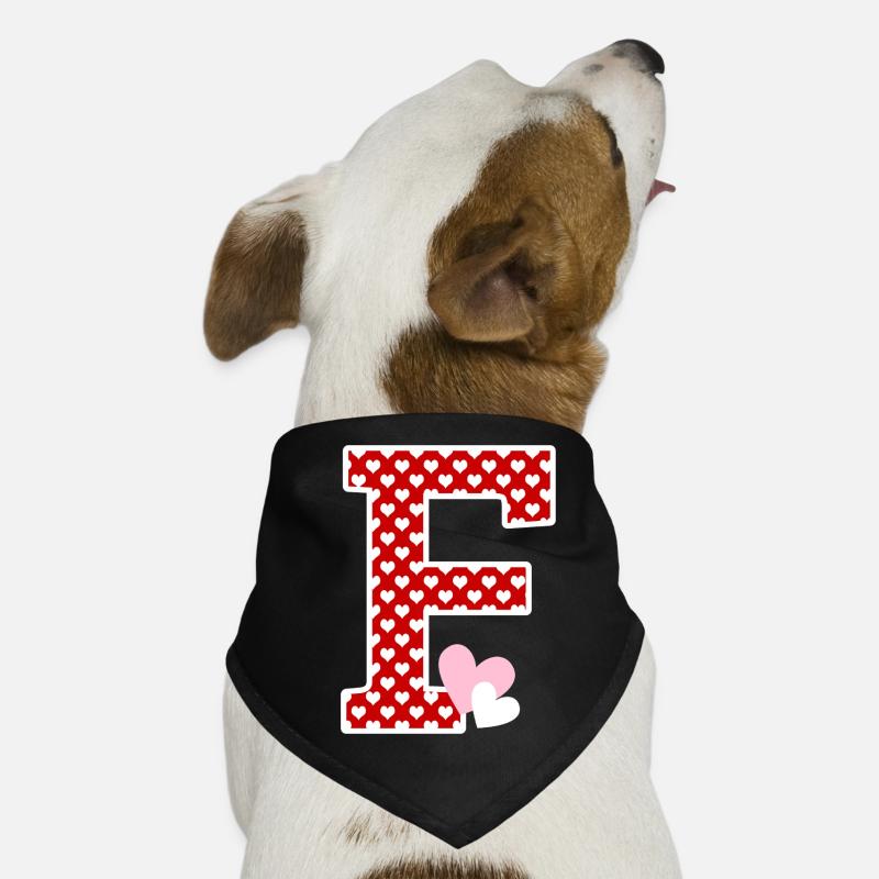 Buchstabe F Herz Hunde-Bandana