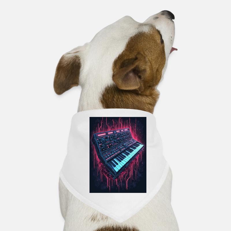 Conception musicale de synthétiseur de néon Bandana pour chien