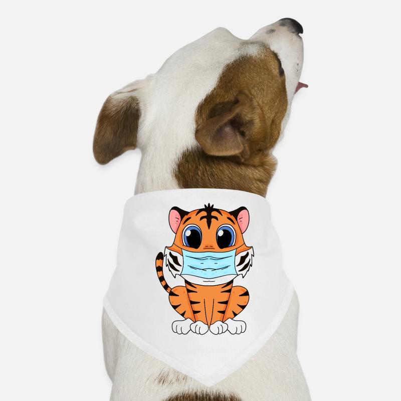 Tigre mignon avec masque Bandana pour chien