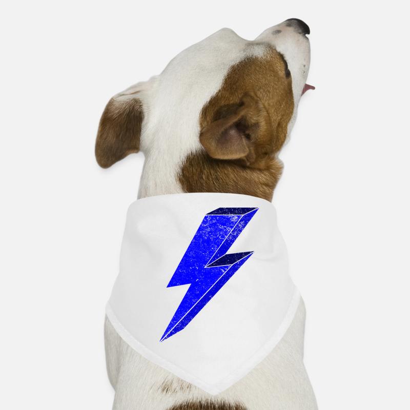 Conception d’éclairs bleus pour une 3D dynamique - Bandana pour chien - blanc