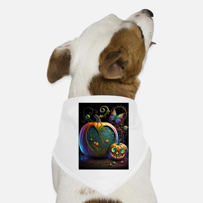 Bright Halloween pumpkins with pattern Dog Bandana