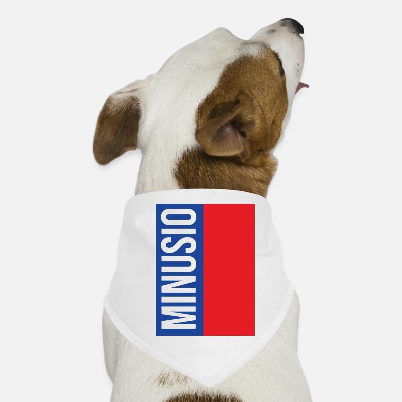 Minusio Typographie Verticale Bleu Rouge Bandana pour chien