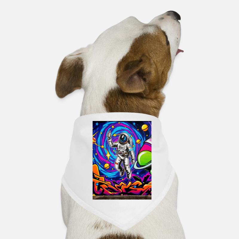 Astronaute dans l’univers du graffiti Bandana pour chien