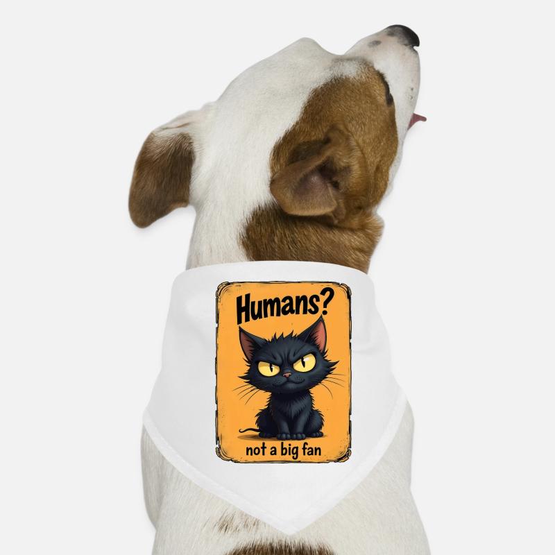Kein großer Fan – Grumpy Black Cat Hunde-Bandana