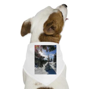 Winterwald Sonnenstrahlen im Schnee - Hunde-Bandana - Weiß - Vorne