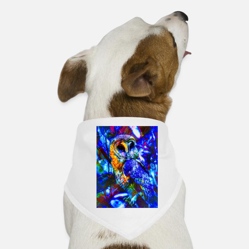 Neoneule im psychedelischen Licht Hunde-Bandana