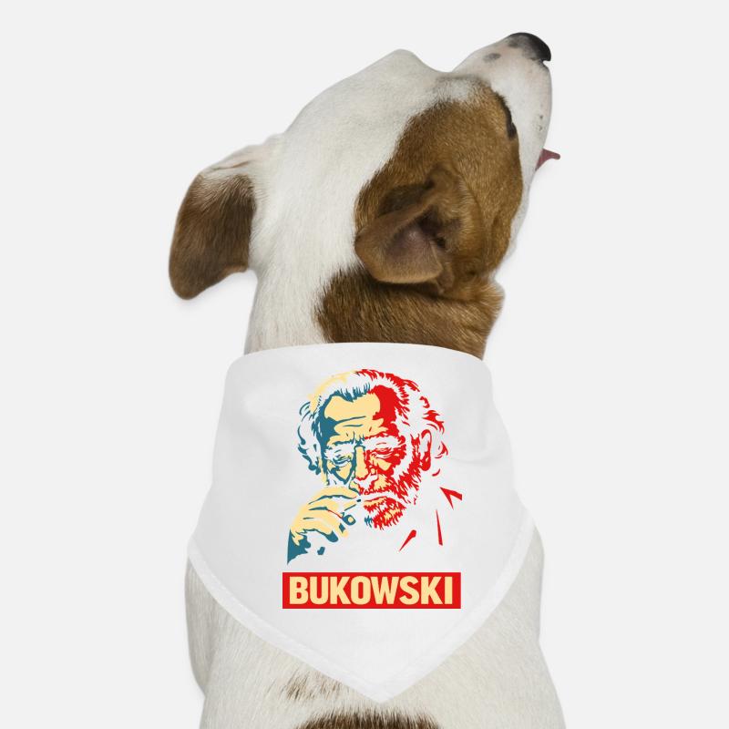 Affiche de portrait de style Charles Bukowski Bandana pour chien