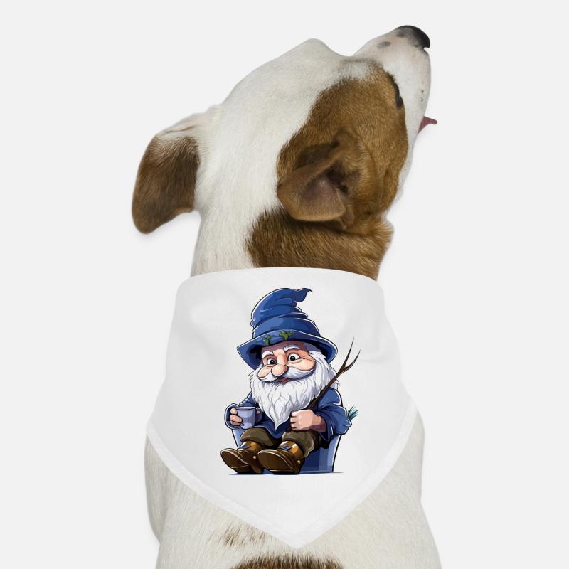 Blauer Waldgnom mit Becher Hunde-Bandana