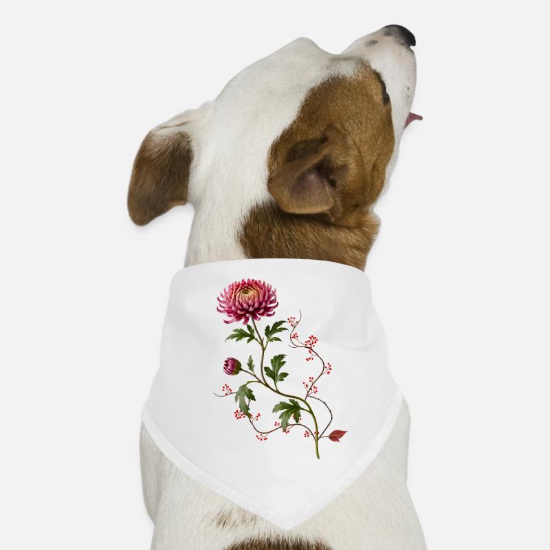Chrysantheme mit Beeren im Zen Stil  Hunde-Bandana