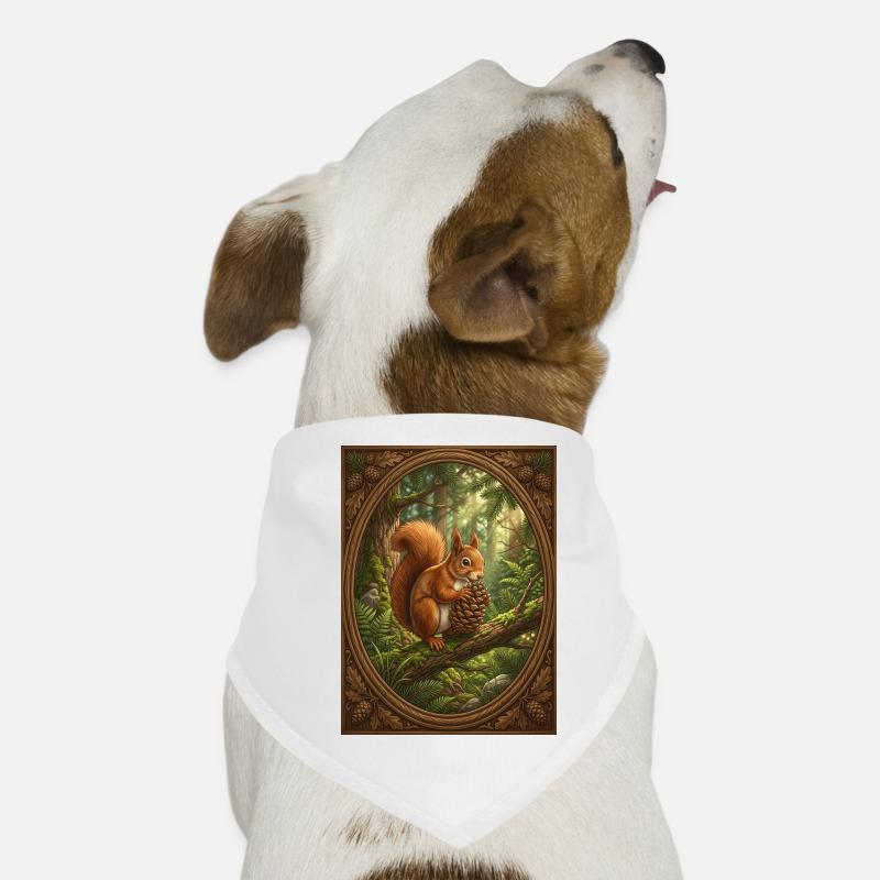 Aventure dans la Forêt des Écureuils Rouges Bandana pour chien