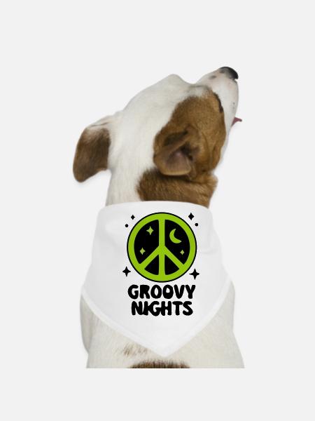 Groovy Peace Zeichen Logo - Hunde-Bandana - Weiß - Vorne