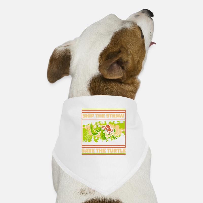 Skip The Straw Save The Turtle Tortoise Bandana pour chien