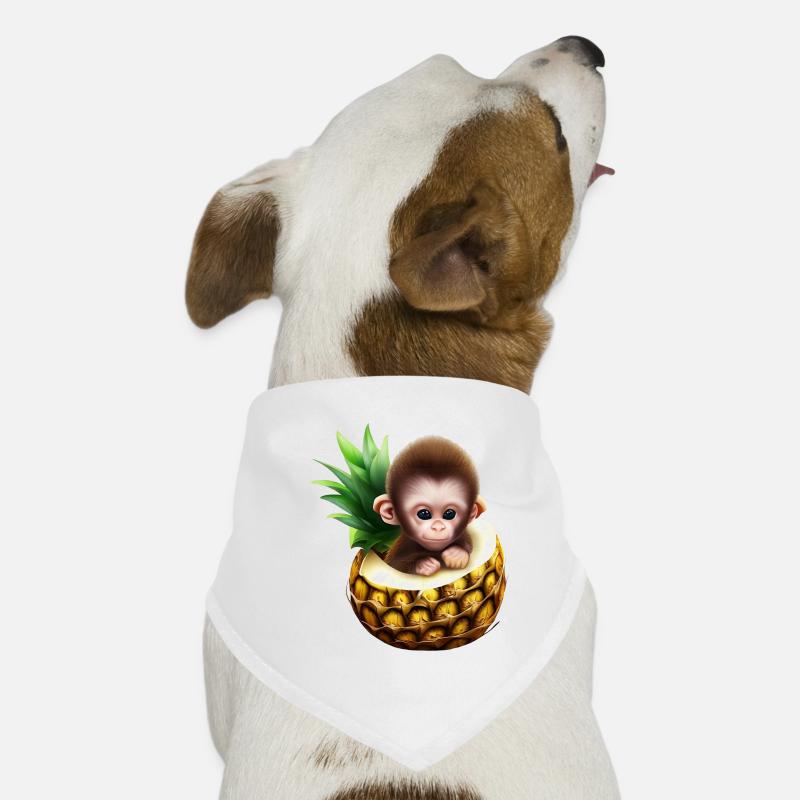 Kleiner Affe in einer Ananas Hunde-Bandana