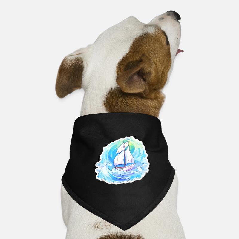 Segelboot - Illustration Hunde-Bandana