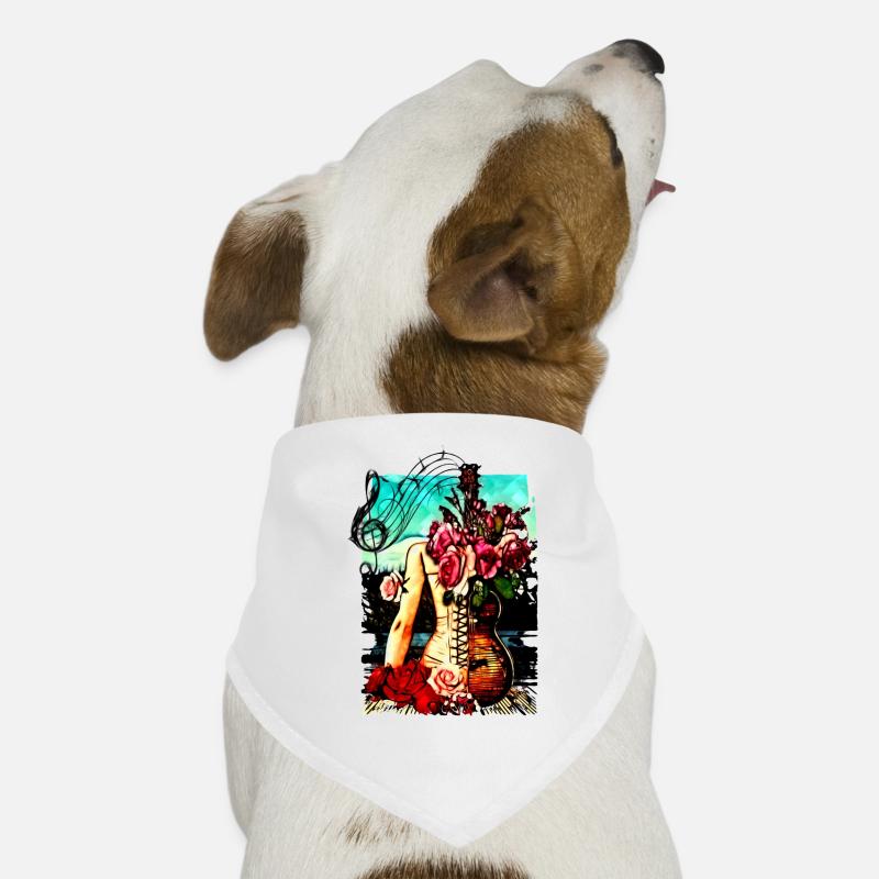 guitar hips - Dog Bandana - white