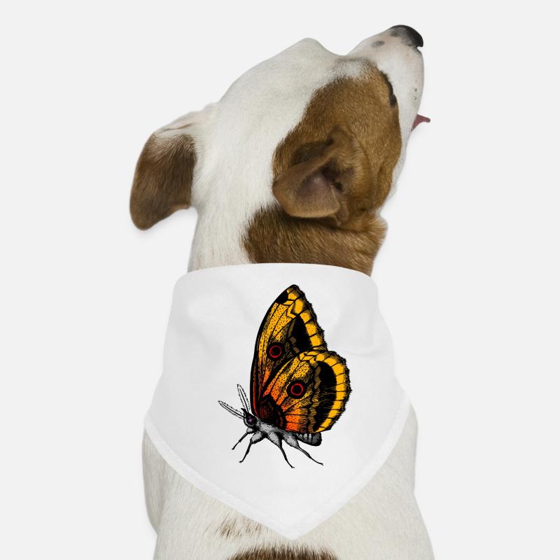 Schöner Schmetterling perfekt als Geschenkidee - Hunde-Bandana - Weiß
