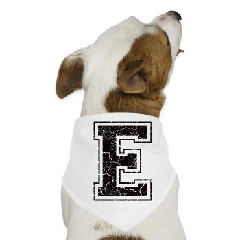 Buchstabe E im Vintage-Shabby-Chic - Hunde-Bandana - Weiß - Vorne