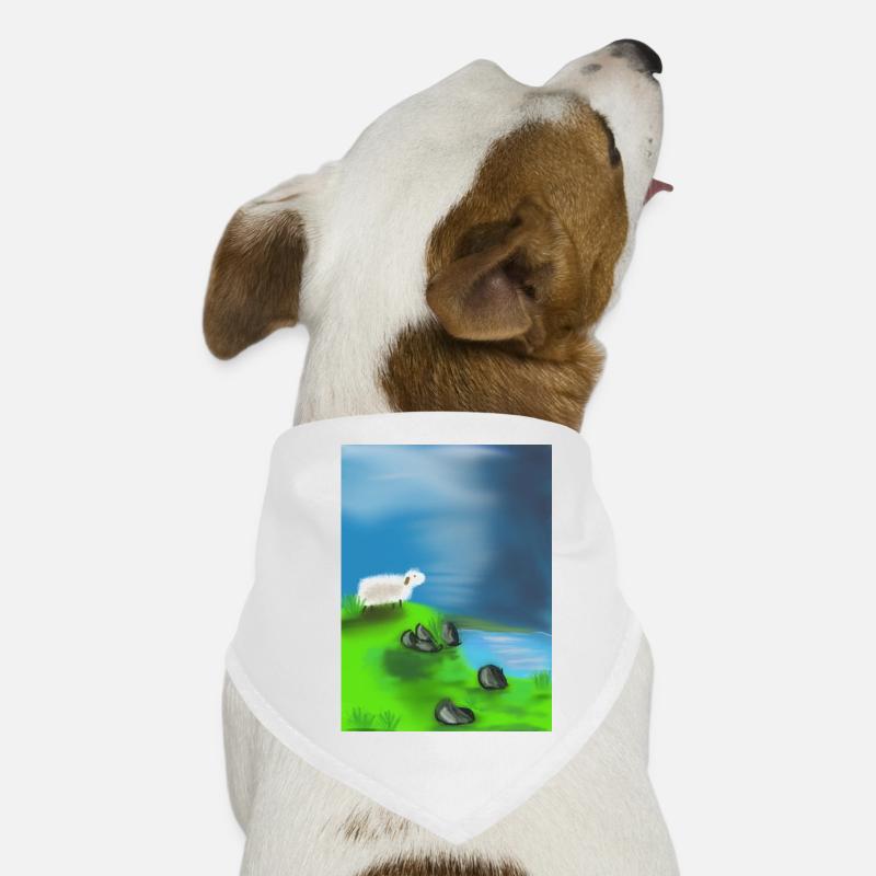 Mouton sur des rochers devant l’eau Bandana pour chien