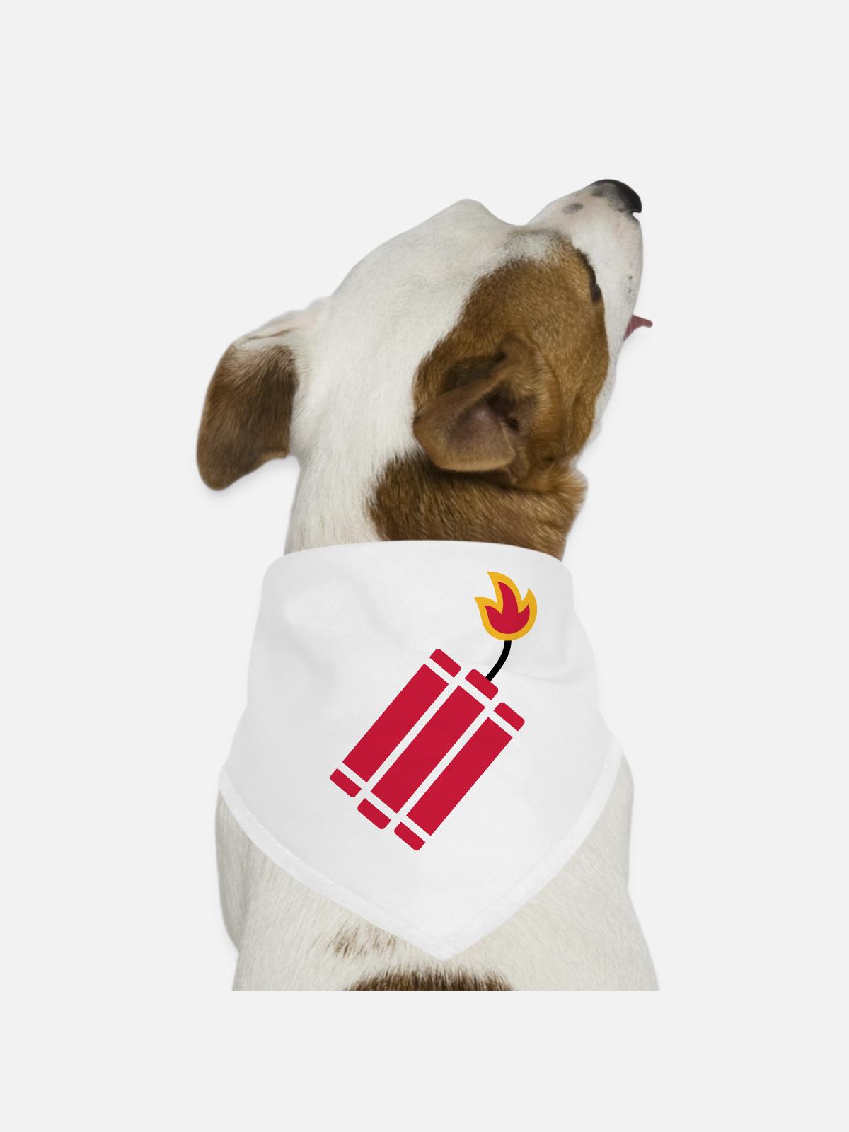 Dynamite bomb - Dog Bandana - white - Front