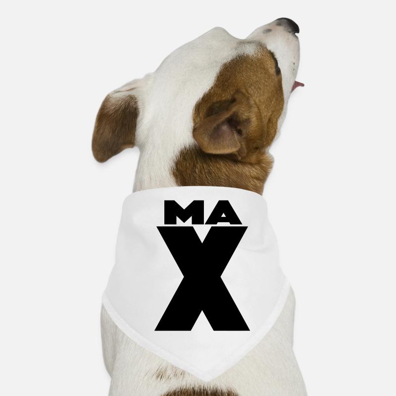 Max X – Minimal Name Design - Hunde-Bandana - Weiß