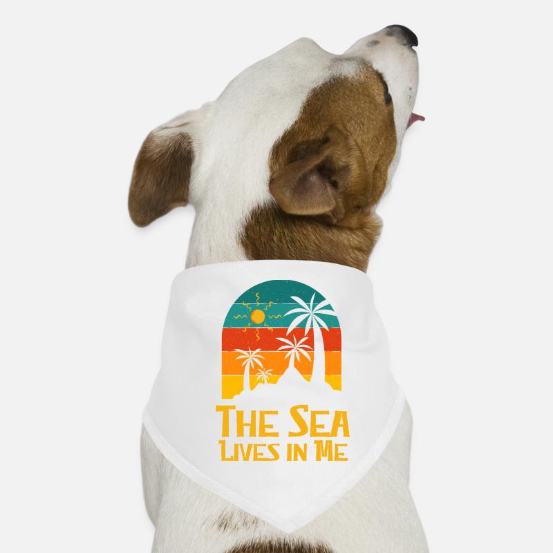 La mer vit en moi Plage Citation de motivation Océan Bandana pour chien