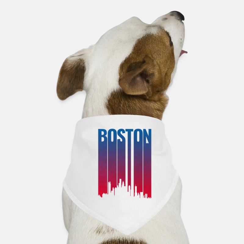 Boston Skyline Gradient Night Hunde-Bandana