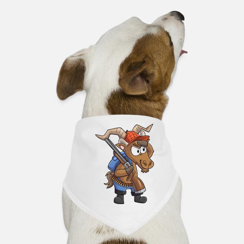 Steinbock Jäger / Steinbock mit Jagdgewehr Hunde-Bandana