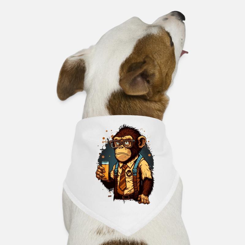 Beer Geek Chimpanzee Comic Cool Dog Bandana