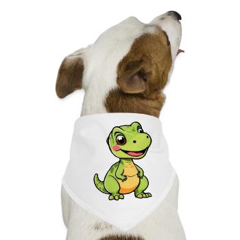 Verspielter Cartoon Dino - Hunde-Bandana - Weiß - Vorne