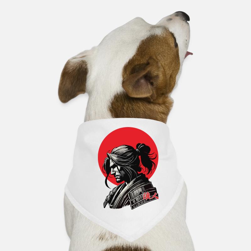 Ronin Krieger - Hunde-Bandana - Weiß