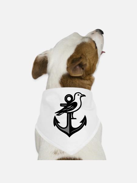 Anker Möwe - Hunde-Bandana - Weiß