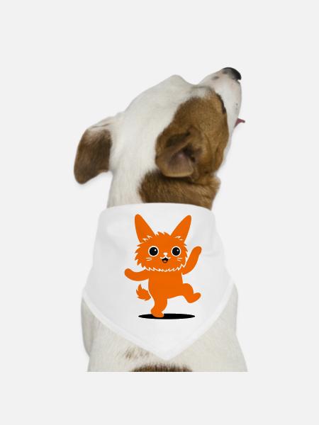Funny animal character with big eyes - Dog Bandana - white - Front